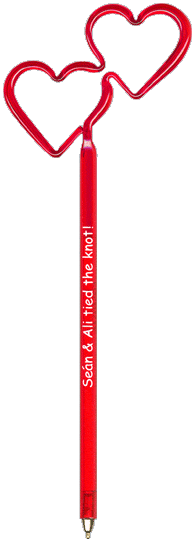 Double Hearts  Fun Pen, Novelty Pen, Promotional Pen, Personalized Pens.