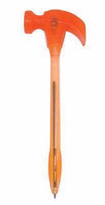 Light Up Hammer Tool OrangeFun Shaped Pen, Novelty Pen, Standard Size Pens, Promotional Pens, Personalized Pens.