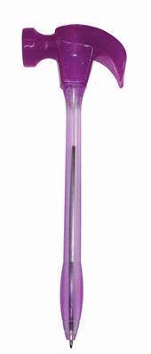 Light Up Hammer Tool Purple Fun Shaped Pen, Novelty Pen, Standard Size Pens, Promotional Pens, Personalized Pens.