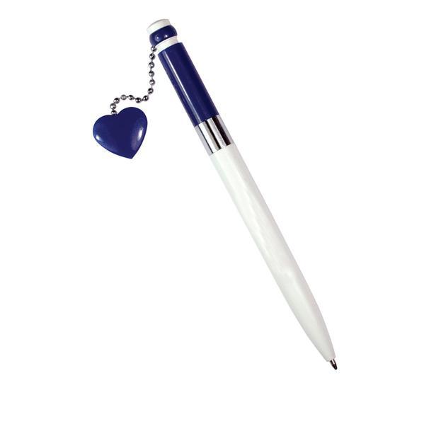 Blue Magnetic Heart Fun Shaped Novelty Pen.  A Novelty Promotional Pen that can be personalized with a unique custom imprinted message.