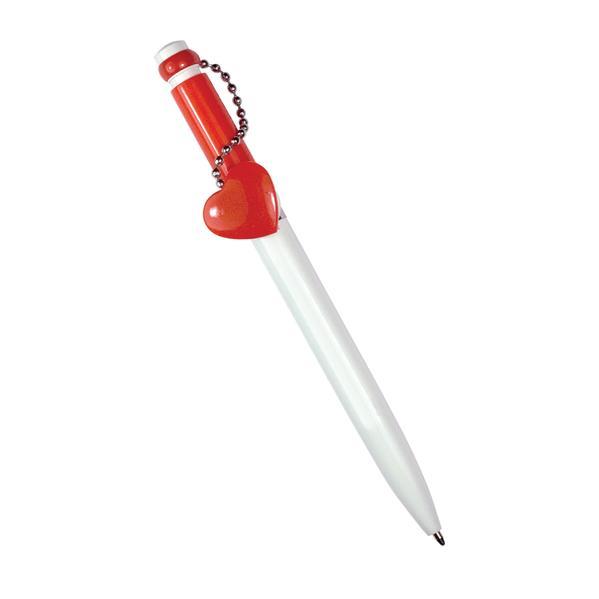 Red Magnetic Heart Fun Shaped Novelty Pen.  A Novelty Promotional Pen that can be personalized with a unique custom imprinted message.