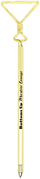 Martini Glass Fun Promotional Pen, Personalized Pens.