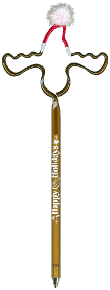 Moose With Santa Hat Promotional Pen, Personalized Pens