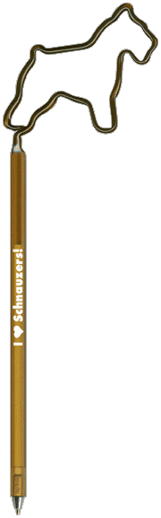 Dog Schnauzer Writing Promotional Pen, Fun, Shaped, Novelty Pens, Ballpoint Ink Pen.