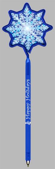 Snowflake Fun Shaped Pen, Novelty Pen, Standard Size Pen, Promotional Pen, Personalized Pens.  Full View.