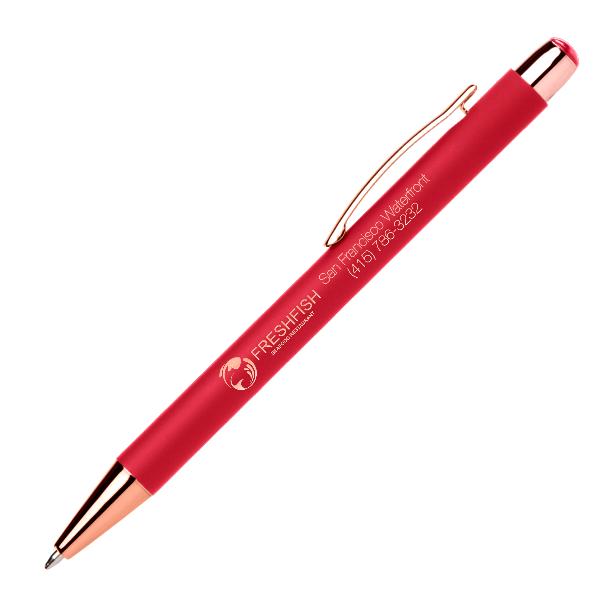 Imprinted Soft Touch Stylus Pen 48LNJ Red