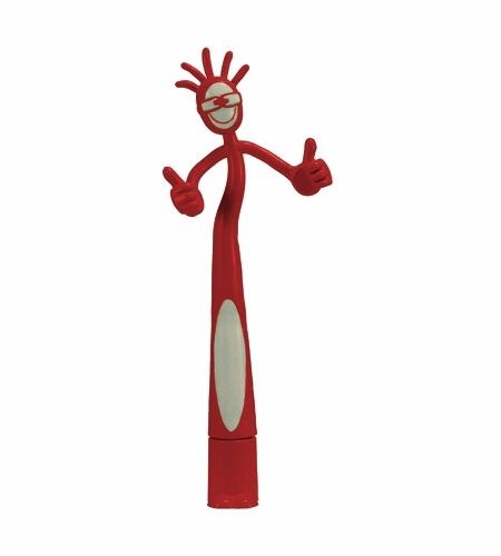 Imprinted Thumbs Up Bend A Pen Red