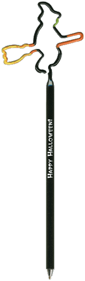 Halloween Witch On Broom Promotional Pen, Personalized Pens.